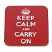 Keep Calm and Carry On Coaster (Red) - Square