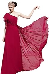 A-line Lace Beaded Chiffon One Shoulder Cocktail Floor Length Evening Dress/Homecoming Dress/Pageant Dress/Prom Dress/Party Dress/Wedding Dress 