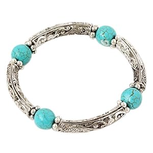 Turquoise Stone Elastic Bracelet Fashion Jewelry