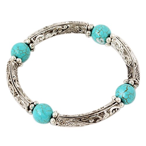 Turquoise Stone Elastic Bracelet Fashion Jewelry