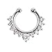 1Pc Fake Septum Clicker Nose Ring Non Piercing Hanger Clip On Jewelry