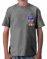 YOUTH FDNY EMBROIDERED EMBLEM PATCH T-SHIRT (GRAY)