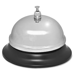 Sparco Nickel Plated Call Bell, 2 3/4-Inch High, 3 3/8-Inch Base, Chrome/Black (SPR01583)