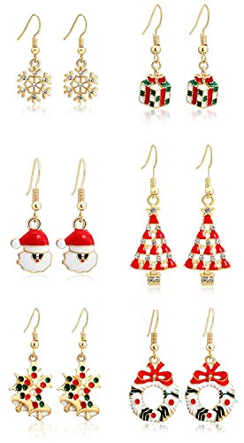 Miraculous Garden 9 Pairs Christmas Drop Dangle Earrings Jewelry Set for Thanksgiving