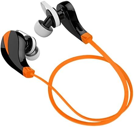 Hashub Goods Wireless Bluetooth Sport Headphones w/ Microphone Mini Lightweight Noise Reduction Earbuds for Running / Sports / Exercise, Sweatproof in-ear buds Connects to 2 Devices for Apple iPhone 6 6 Plus 5 5S 5C 4 iPad iPod Android Galaxy S6 S ORANGE