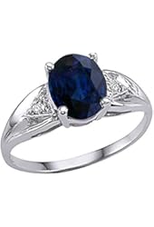 Tommaso Design Genuine Oval Sapphire Ring