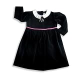 Two Little Doves by Sweet Potatoes - Toddler Girls Long Sleeve Velvet Dress, Black
