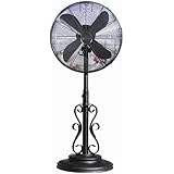 Deco Breeze Weather Resistant Outdoor Fan, Ebony, Adjustable 38-50 Inches Tall with 18-Inch Fan Head
