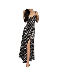 Sexy Sleeveless Spaghetti Strap Cocktail Chiffon Summer Dots Print Evening Dress/Party Dress/Maxi Dress 