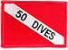 50 Dives Patch Embroidered Iron On Scuba Diving Diver Down Flag Emblem Souvenir
