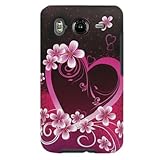 Hard Snap on Plastic RUBBERIZED PINK With HEART FLOWER LOVE Design Sleeve F ....