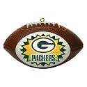 Green Bay Packers Starburst Design Mini Replica Football Christmas Tree Ornament