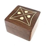 Sheesham Wood Box with Brass Inlay Hearts