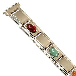 Watch Band Expansion Metal silver color with Genuine Stones