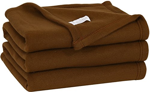 Queen Polar-Fleece Thermal Blanket Chocolate (90 by 95 Inches) - Extra Soft Brush Fabric, Super Warm Bed Blanket, Lightweight Couch Blanket, Easy Care - By Utopia Bedding