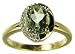 9ct Yellow Gold Ladies Oval Green Amethyst and Diamond Set Cluster Ring