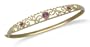 10k Yellow Gold Filigree Design Rhodolite Garnet Flex Bangle Bracelet