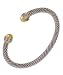 Jewelry : Sterling Silver Antique Style Two Tone CZ Bangle Bracelet
