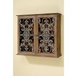 Schrank Holz Regal Wandschrank Ornament Metall Vintage