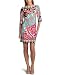 Donna Morgan Women's 3/4 Sleeve Printed Matte Jersey Dress W/Border Detail
