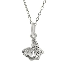 Sterling Silver Childrens Goldfish Necklace