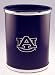 Auburn Leatherette Wastebasket with Chrome Logo - Blue