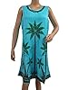 Kaftans Tank Dress Sky Blue Printed Hippie Bohemian Dresses Womans Caftan