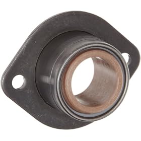 Spyraflo BFM-375-AF Self-Aligning, Delrin Acetal Plastic Bearing With 2-Bolt Hole, 3/8" Inner-Diameter Steel Flange
