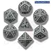 Gray & Black Runic Dice (7)