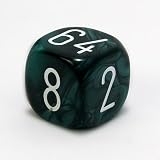 30mm Pearl Doubling Cube, Emerald with White