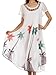 Sakkas Watercolor Palm Tree Tank Caftan Dress