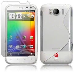 Silikonh�lle Tasche Case f�r das HTC Sensation XL inkl. Displayfolie S-Line Clear