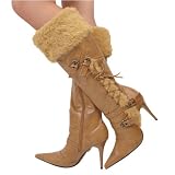 Coast05 Faux Fur Knee-High Boot CAMEL
