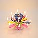 1 X Beon Amazing Melody Firework Happy Birthday Candle- Round Rainbow 14 candles