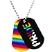 Handcrafted Rainbow Pride ID Dog Tag