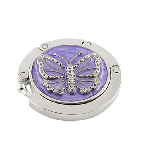 uxcell Butterfly Purse Handbag Hook Folding Hanger Purple
