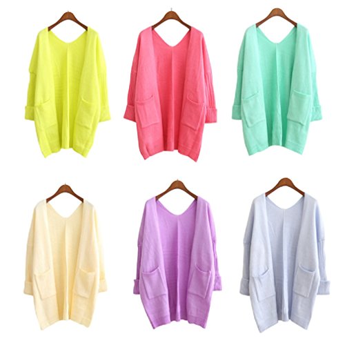 【ARINCO】 カジュアル パステルカラー カーディガン ざっくり ゆったり リラックス レディース 選べる 6色 ワンサイズ