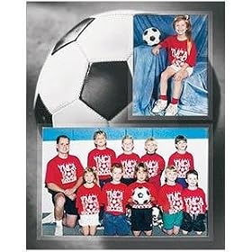 Soccer Player/Team 7x5/3½x5 MEMORY MATES cardstock double photo frame sold in 10's - 5x7