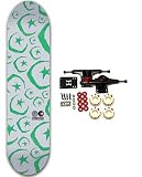 FOUNDATION Skateboard Complete STARS MOONS GREEN SILVER