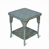 IMAGE OF Calypso Square End Table Fabric: Gretchen Nugget, Finish: White