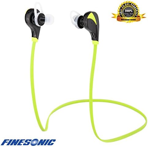 Finesonic Bluetooth Headphones with mic,Noise Reduction, Sports,Running,Gym, Exercise Sweatproof Wireless Bluetooth Headset Earbuds Earphones for Mac, iPhone 6,6 Plus, 5 5c 5s 4 and Android, Mini Light Weight, High Quality