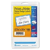 Avery Gold Border Name Badge Labels, 2.343 x 3.375 Inches, Pack of 100 (05146)
