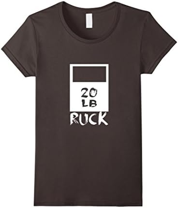 Women's Rucking Fitness Shirt 20 LB Ruck Plate Walking Hiking Tee Small Asphalt