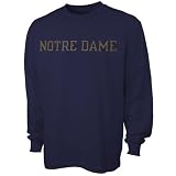 Notre Dame Fighting Irish Navy Blue Block Name Long Sleeve T-shirt