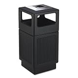 Safco® Canmeleon Side-Open Ash/Urn Receptacle, Sq, Polyeth, 38 gal, Black