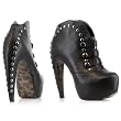 5 Inch Curved Heel Studded Booties Curved Top Leopard Heel Womens Sexy Boots