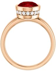 18K Rose Gold 10.00x8.00mm Oval Cut Chatham Created Ruby and Diamond Ring -- LIFETIME WARRANTY