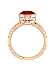 10K Rose Gold 10.00x8.00mm Oval Cut Chatham Created Ruby and Diamond Ring -- LIFETIME WARRANTY