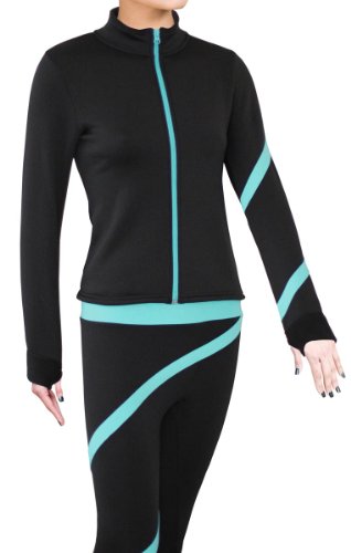 Figure Skating Polar Fleece Spiral Jacket - Turquoise