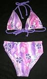 Girls 7-16 2-piece Swimwear Triangle Top Bikini Lavender/Pink Floral